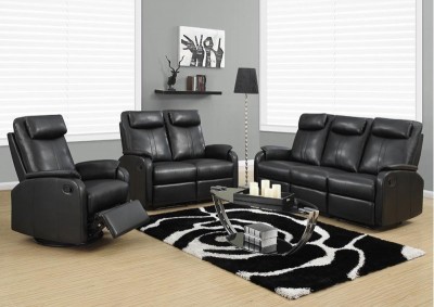 RECLINING - ARMLESS BLACK BONDED LEATHER